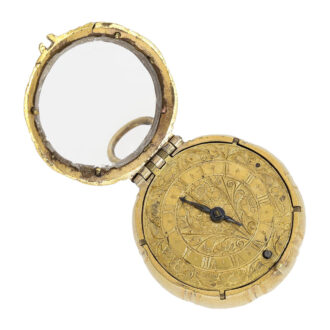 French fire-gilt sea urchin shaped pendant watch Circa 1640