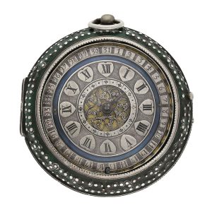 Important English silver verge pendant watch with calendar Circa 1670