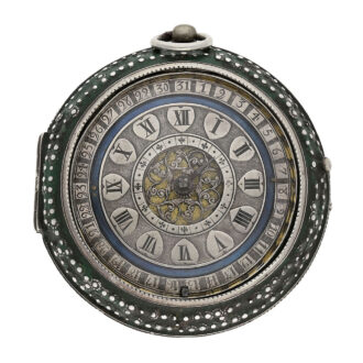 Important English silver verge pendant watch with calendar Circa 1670