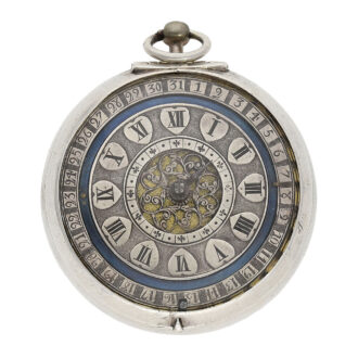 Important English silver verge pendant watch with calendar Circa 1670
