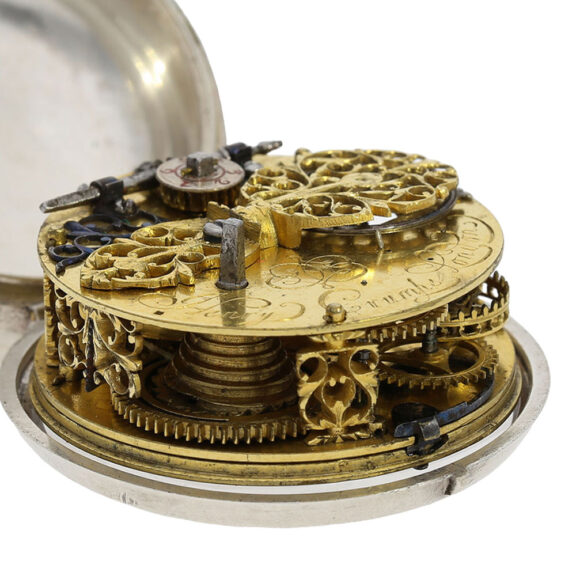 Important English silver verge pendant watch with calendar Circa 1670 Important English silver verge pendant watch with calendar Circa 1670