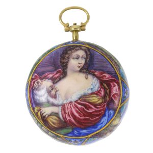 German gold and enamel verge in Huaud manner Circa 1700