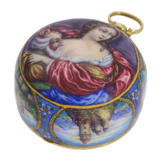 German gold and enamel verge in Huaud manner Circa 1700