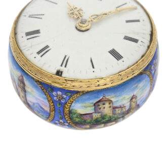 German gold and enamel verge in Huaud manner Circa 1700
