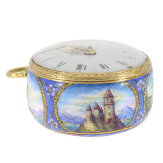 German gold and enamel verge in Huaud manner Circa 1700