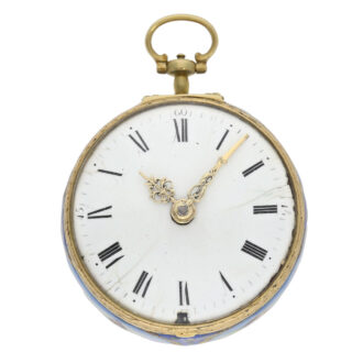 German gold and enamel verge in Huaud manner Circa 1700