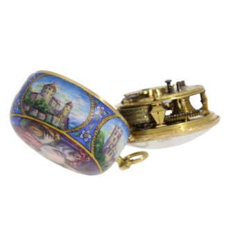 German gold and enamel verge in Huaud manner Circa 1700