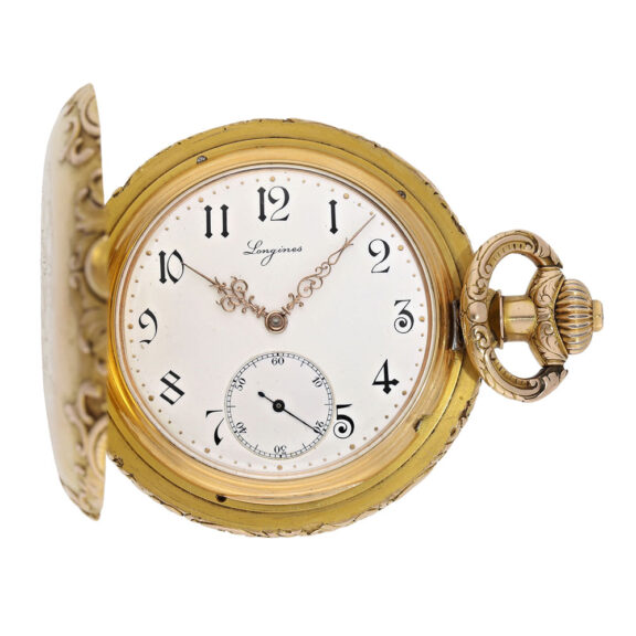 Swiss gold hunting cased Art Nouveau chronometer Circa 1896 Swiss gold hunting cased Art Nouveau chronometer Circa 1896