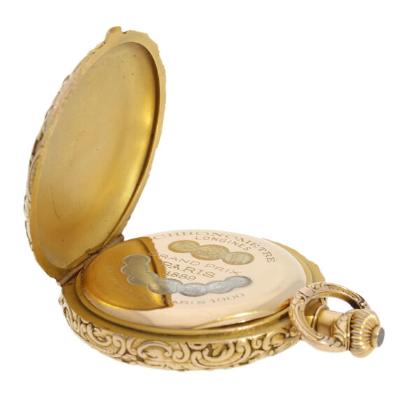 Swiss gold hunting cased Art Nouveau chronometer Circa 1896 Swiss gold hunting cased Art Nouveau chronometer Circa 1896