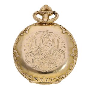 Swiss gold hunting cased Art Nouveau chronometer Circa 1896