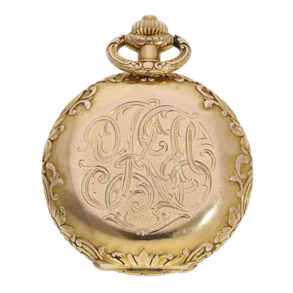 Swiss gold hunting cased Art Nouveau chronometer Circa 1896 Swiss gold hunting cased Art Nouveau chronometer Circa 1896