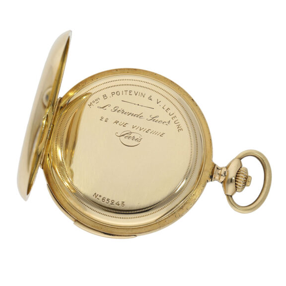 French 18K gold minute repeating chronograph Circa 1890 French 18K gold minute repeating chronograph Circa 1890