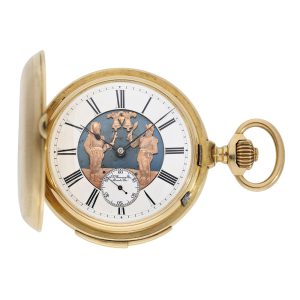 Swiss repeating lever with Jacquemart figure automaton Circa 1900