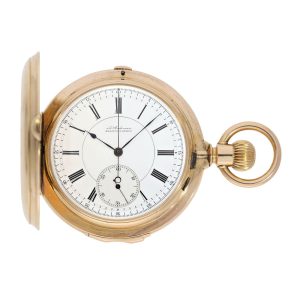 Swiss rose gold hunting cased minute repeating chronograph Circa 1882