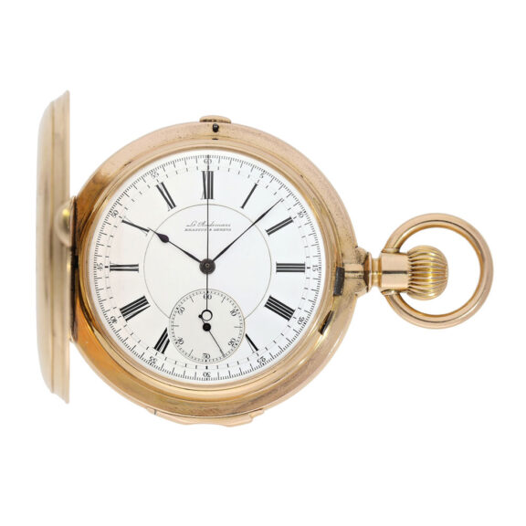 Swiss rose gold hunting cased minute repeating chronograph Circa 1882