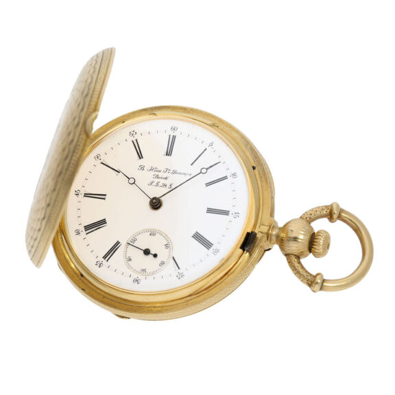 Unique French gold hunting cased pocket watch Circa 1870 Unique French gold hunting cased pocket watch Circa 1870