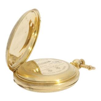 Unique French gold hunting cased pocket watch Circa 1870 Unique French gold hunting cased pocket watch Circa 1870