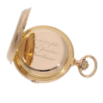 Swiss 18K rose gold lever chronograph with linear calendar Circa 1890
