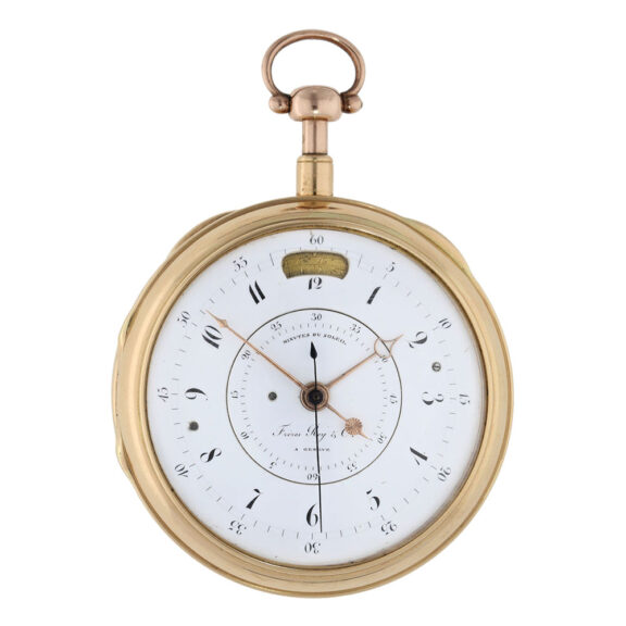 Important Swiss rose gold open faced deck watch Circa 1820 Important Swiss rose gold open faced deck watch Circa 1820