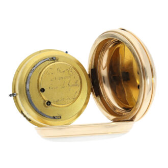 Important Swiss rose gold open faced deck watch Circa 1820 Important Swiss rose gold open faced deck watch Circa 1820