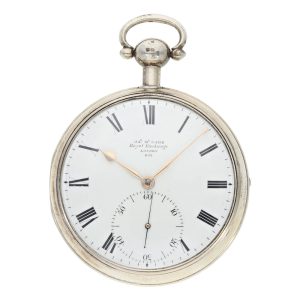 Fine English heavy silver pair cased chronometer Circa 1816