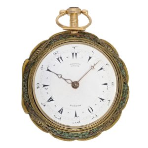 Important English gold repeating clock watch Circa 1800