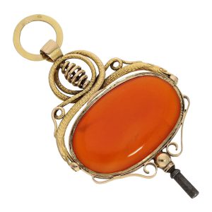 Elegant French 18 carat gold verge watch key Circa 1790