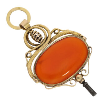 Elegant French 18 carat gold verge watch key Circa 1790 Elegant French 18 carat gold verge watch key Circa 1790