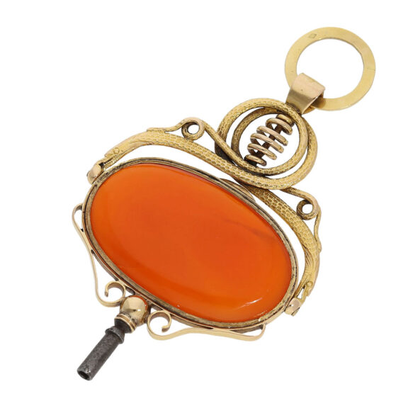 Elegant French 18 carat gold verge watch key Circa 1790 Elegant French 18 carat gold verge watch key Circa 1790