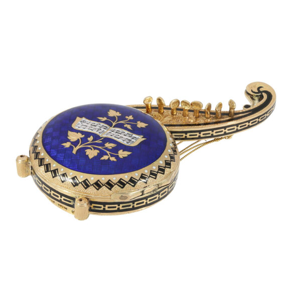 Austrian gold and enamel Oriëntal harp form watch Circa 1820 Austrian gold and enamel Oriëntal harp form watch Circa 1820