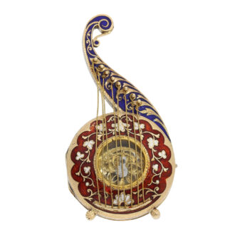 Austrian gold and enamel Oriëntal harp form watch Circa 1820