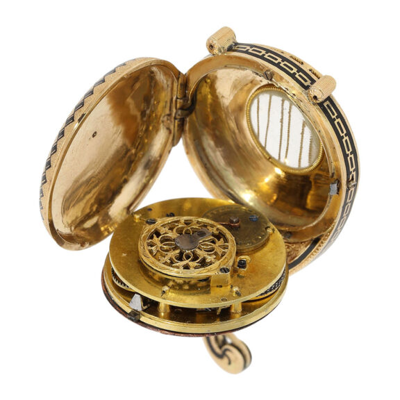 Austrian gold and enamel Oriëntal harp form watch Circa 1820 Austrian gold and enamel Oriëntal harp form watch Circa 1820
