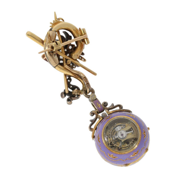 Gold, silver, enamel and diamond-set Boule de Genève Circa 1900 Gold, silver, enamel and diamond-set Boule de Genève Circa 1900