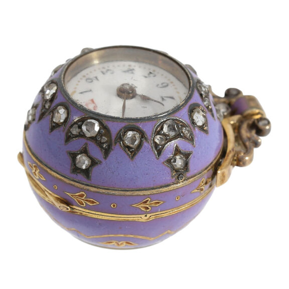 Gold, silver, enamel and diamond-set Boule de Genève Circa 1900 Gold, silver, enamel and diamond-set Boule de Genève Circa 1900