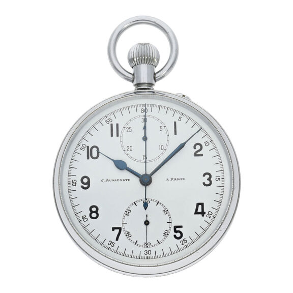 Large French chrome-plated chronograph deck watch Circa 1945-1950