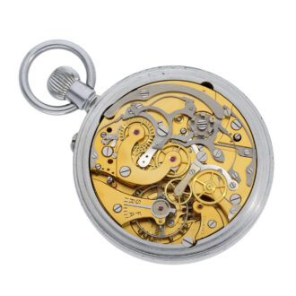 Large French chrome-plated chronograph deck watch Circa 1945-1950