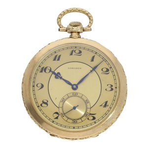 Swiss 14K gold open faced Art Deco dress watch Circa 1928