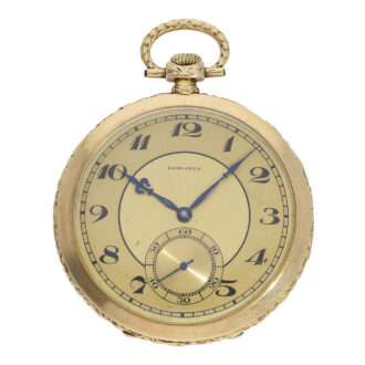 Swiss 14K gold open faced Art Deco dress watch Circa 1928