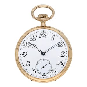 Swiss 14K rose gold open faced lever precision watch Circa 1910