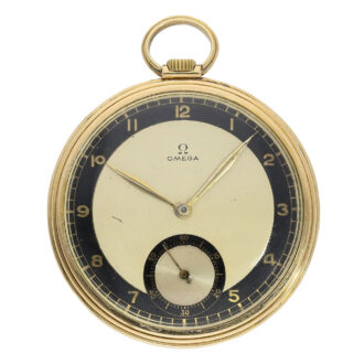 Swiss 18K gold open faced Art Deco dress watch Circa 1935
