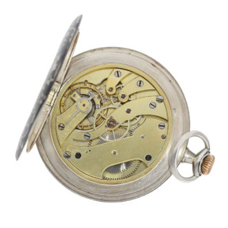 Swiss niëllo silver Art Nouveau lever pocket watch Circa 1900