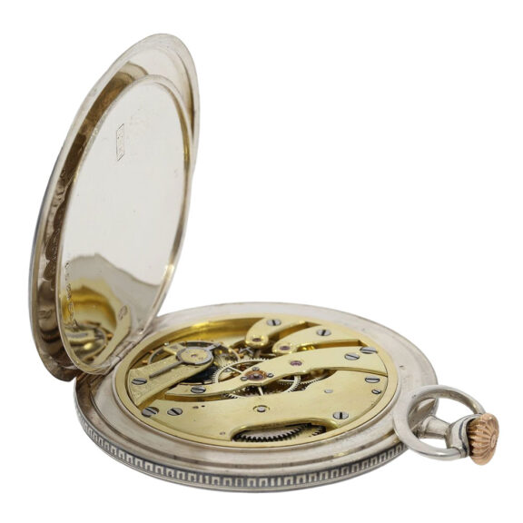 Swiss niëllo silver Art Nouveau lever pocket watch Circa 1900 Swiss niëllo silver Art Nouveau lever pocket watch Circa 1900