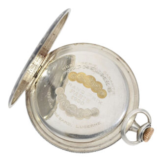 Swiss niëllo silver Art Nouveau lever pocket watch Circa 1900