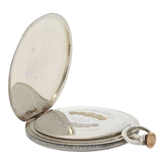 Swiss niëllo silver Art Nouveau lever pocket watch Circa 1900 Swiss niëllo silver Art Nouveau lever pocket watch Circa 1900