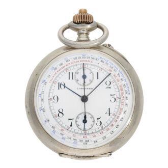 Very fine Swiss silver chronograph with register Circa 1900