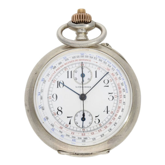 Very fine Swiss silver chronograph with register Circa 1900