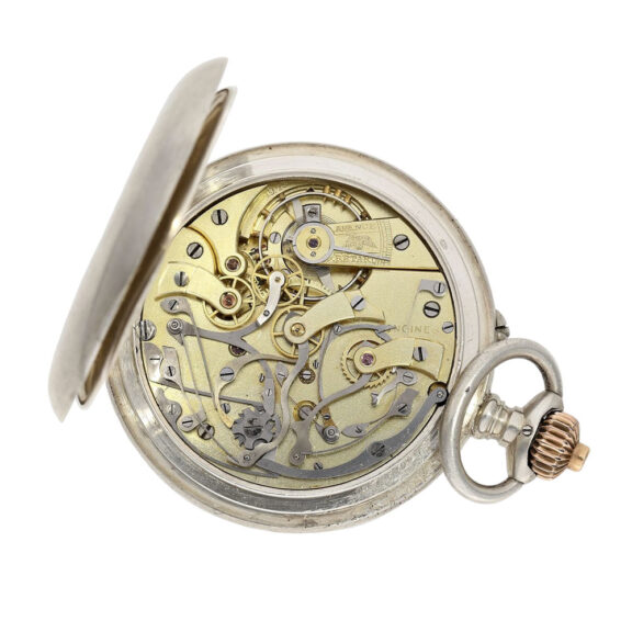 Very fine Swiss silver chronograph with register Circa 1900 Very fine Swiss silver chronograph with register Circa 1900