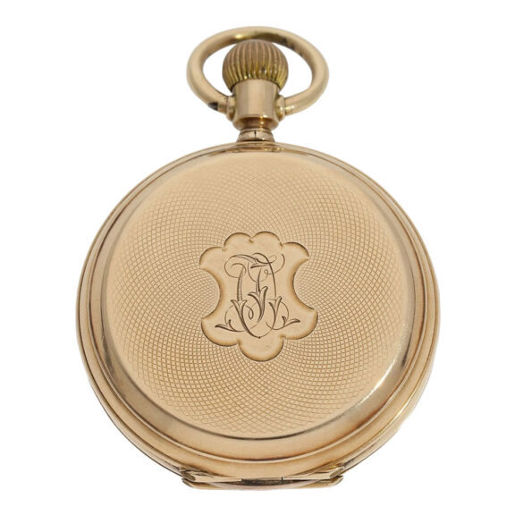 Swiss gold double dialled ankerchronometer with calendar Circa 1880 Swiss gold double dialled ankerchronometer with calendar Circa 1880