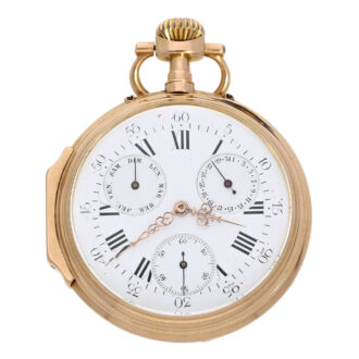 Swiss rose gold Louis XV Lépine ankerchronometer with calendar Circa 1870