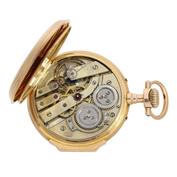Swiss rose gold Louis XV Lépine ankerchronometer with calendar Circa 1870 Swiss rose gold Louis XV Lépine ankerchronometer with calendar Circa 1870